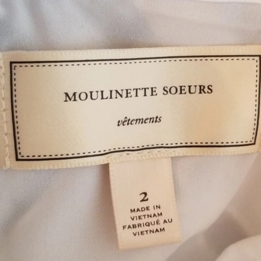 Anthropologie Moulinett Soeurs Dress Seapane Eyelet White Blue - Picture 2 of 15